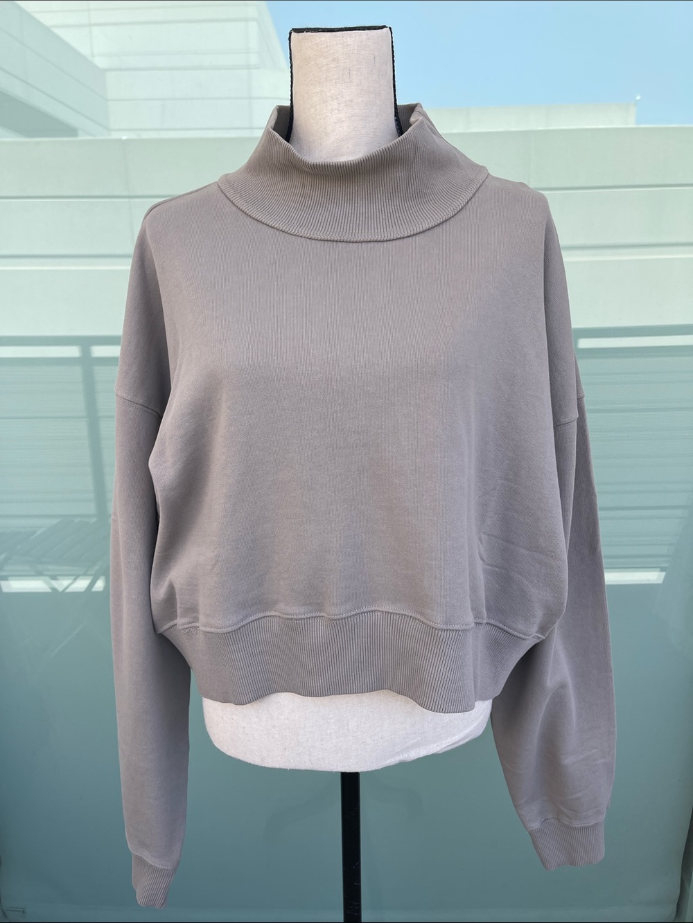 Noveaterra French Terry Sweatshirt in Stone Light Brown Cotton